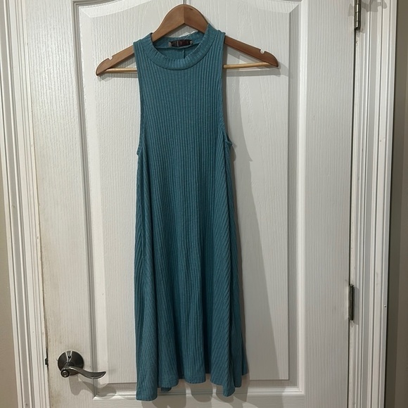 Hollister Dresses & Skirts - Hollister size small, mock turtleneck aqua Sleeveless swing dress NWT